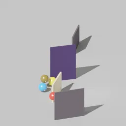 Colored objects moving through a simulated 3D environment